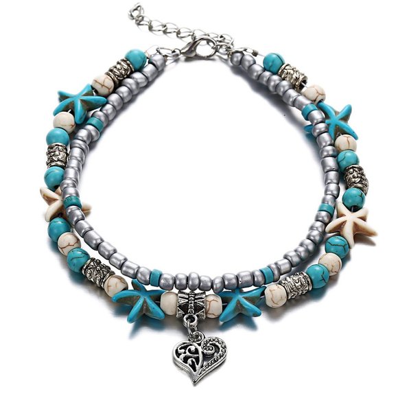 Starfish Bracelet with Heart Charm - Picture 1 of 2